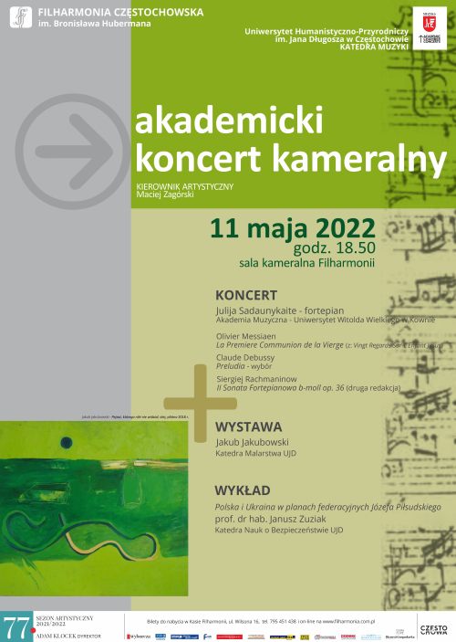 akademicki koncert kameralny 11 maja godzina 18.50 - sala filharmonii