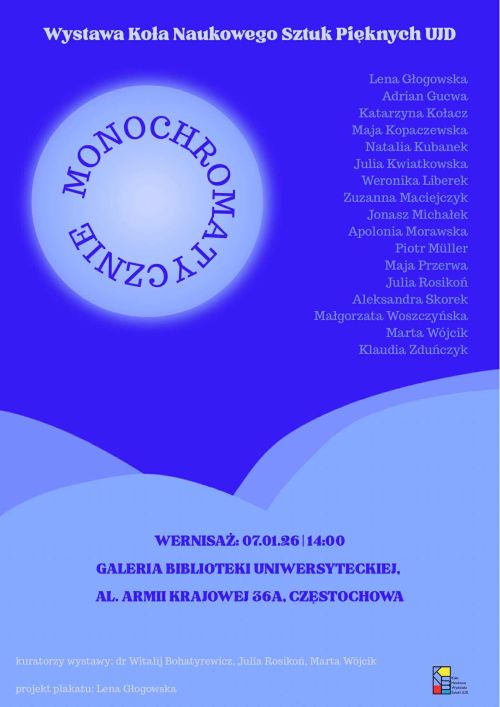 plakat wystawy koła naukowego sztuk pięknych pod tytułem